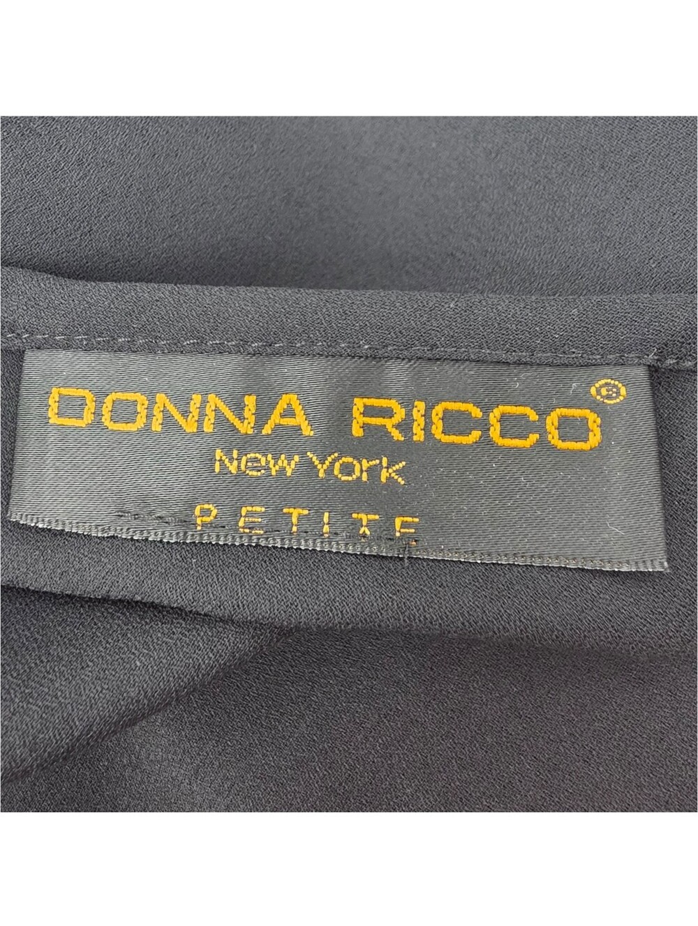 Donna Ricco Black Sheer Mesh Slip Dress Maxi Double Slit Minimalist Petite Large - Picture 11 of 11